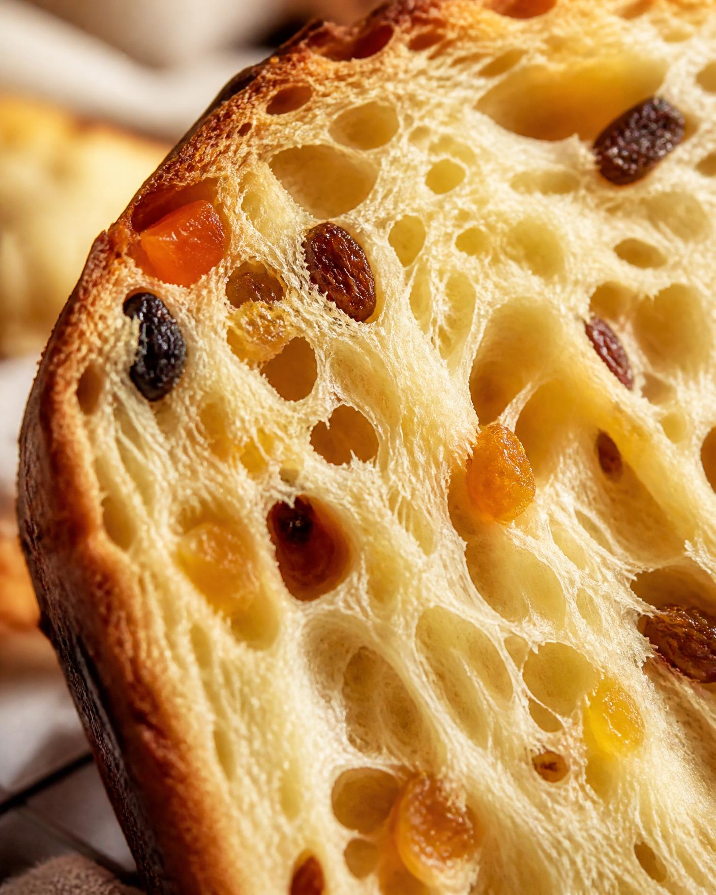 Panettone artigianale, alveolatura.